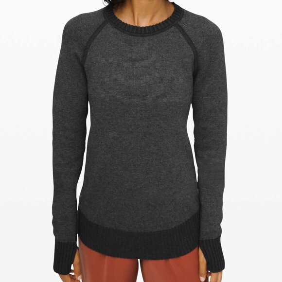 Lululemon Still Lotus Sweater Reversible in Heathered Black Fits Small - Picture 3 of 13